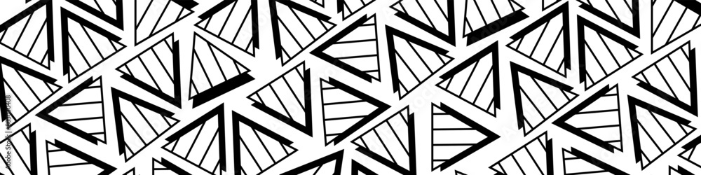 Poster abstract black and white triangles pattern cover. modern abstract geometric vector background.