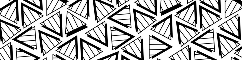 Abstract black and white triangles pattern cover. Modern abstract geometric vector background.