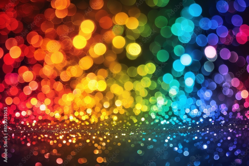 Poster abstract background with vibrant bokeh lights and colorful dots for design projects