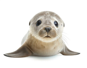 Baby Robbe isoliert auf wei&szlig;en Hintergrund, Freisteller 