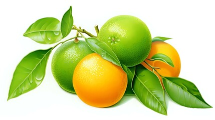 Bright green tangerine displayed on a pristine white surface.