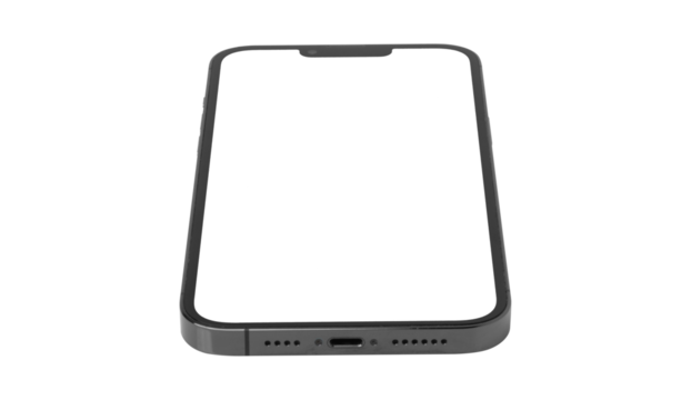 mobile mockup blank screen isolated with clipping path on background