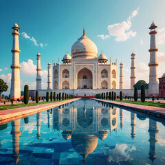 Fototapeta premium taj mahal in agra country