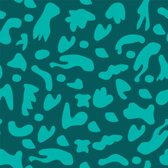 Vector blue leopard seamless pattern with hand drawn Repeat Design