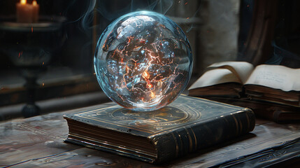 Fortune teller's magic crystal ball