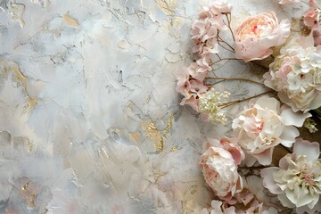 Botanical concept, invitation card - Soft focus, abstract floral background. Rose flower on a decorative background. Macro flowers backdrop for holiday brand design.	