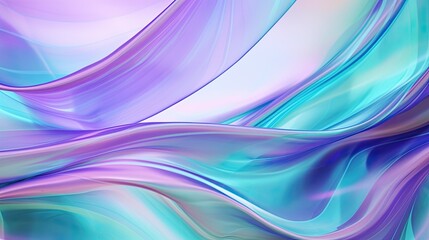 Naklejka premium Bursting holographic background with shimmering waves of amethyst and turquoise