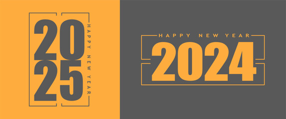 2025 typography design concept.Happy new year 2025 cover design with stylish and nice colors for banners, posters and greetings.	