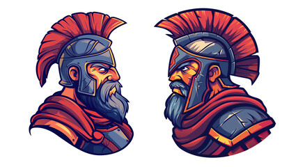 Fototapeta premium Spartan warrior character illustration