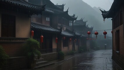 ancient town in China,AI  generative 