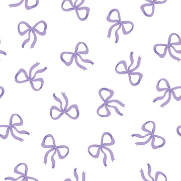 Violet coquette ribbons - seamless vector pattern