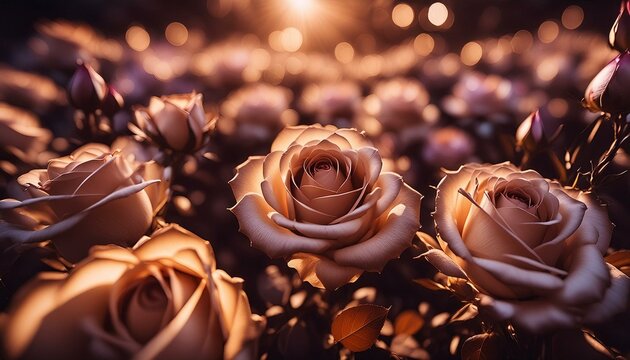 Vis&atilde;o macro de rosas
