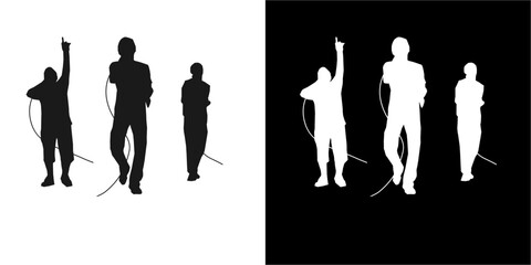 silhouette man people with mi...