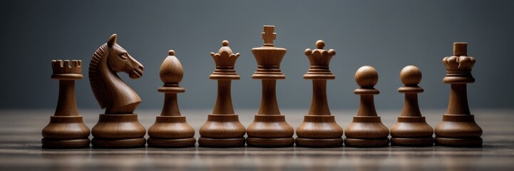 Luxurious, richly decorated chess pieces on the game board.