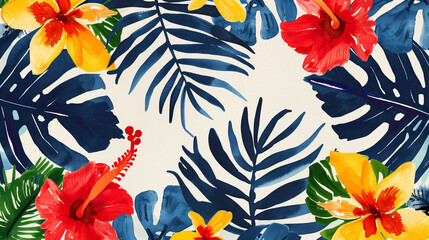 Aesthetic background with watercolor flowers 