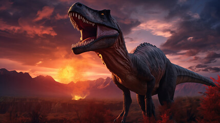 Obraz premium tyrannosaurus dinosaur 3d render