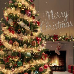 christmas tree and decorations