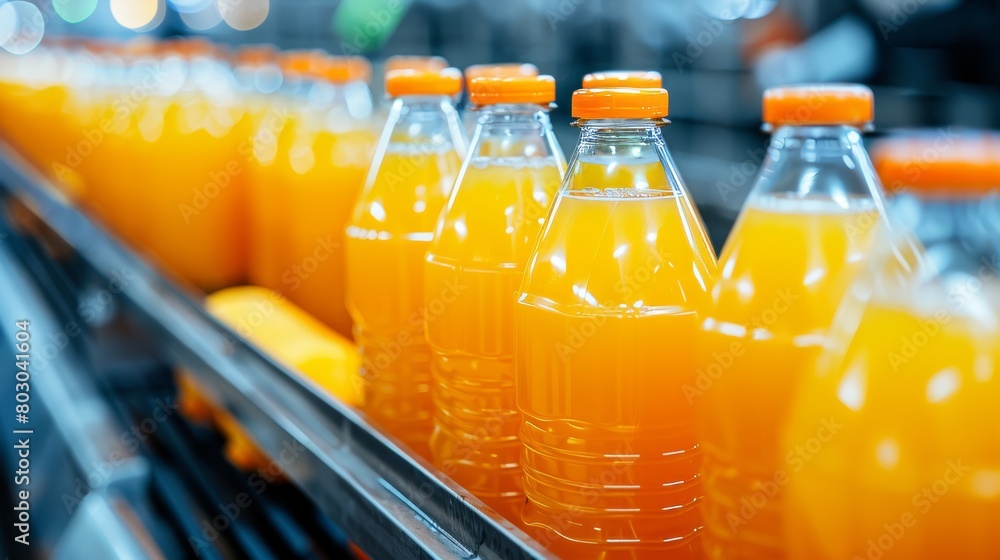 Aufkleber efficiently optimized bottled juice production line in a standard factory environment