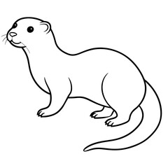 realistic Otter vector illustration, solid white background (5)