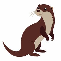 realistic Otter vector illustration, solid white background (7)