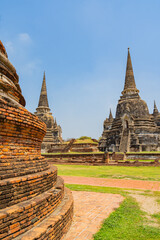 Old temple, Wat Phra Si Sanphet In Ayutthaya Province, Thailand, Asia