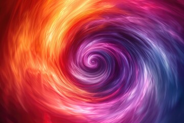 A colorful swirl with a red and orange center and purple and blue outer edges. The swirl is very dynamic and he is moving