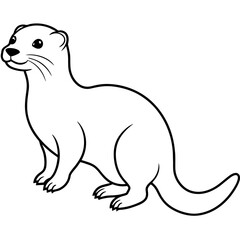 realistic Otter vector illustration, solid white background (24)