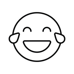 An edible icon of laughing emoji, easy to use and download