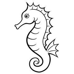 Obraz premium Seahorse vector illustration, solid white background (14)