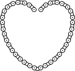 The heart is made of a bicycle chain