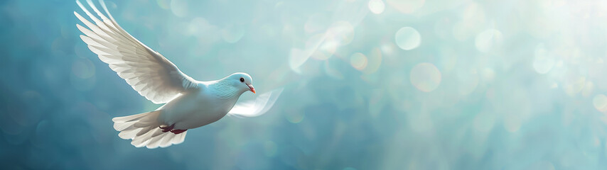 peace dove in the sunlight, created with generative AI technology