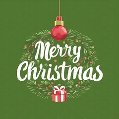 christmas greeting card with christmas ball