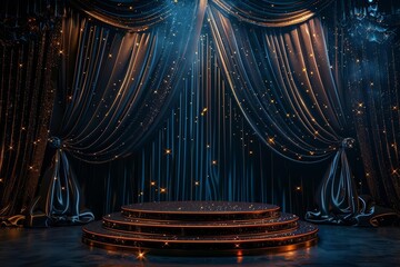 A luxury podium with a velvet drape adds a royal touch to award ceremonies