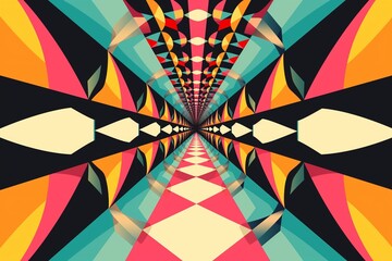AI generated illustration of a psychedelic background with a mesmerizing pattern illusion
