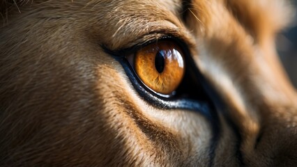 close up of a male lion's face - Powered by Adobe