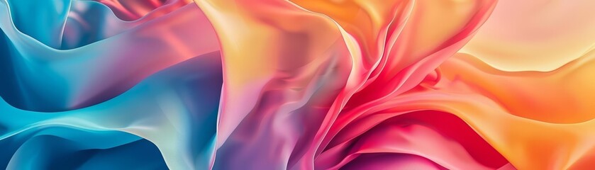 Obraz premium Develop a textured banner that employs fabriclike elements to give a tactile sense to your visuals, Template banner concept with solid color background and copy space