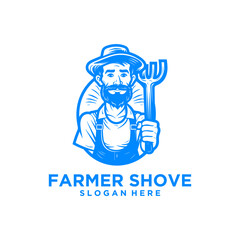 Farmer man logo vector illustration