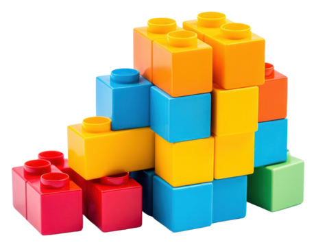 PNG Plastic building blocks toy white background construction.