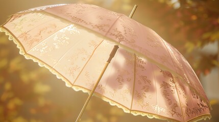 Pastel-hued umbrella with a delicate pattern