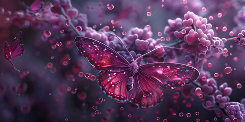 Butterfly Symphony Dance of Colors on a Purple Meadow