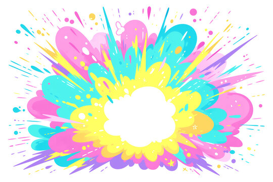 コミックアート風ポップで可愛い爆発する背景イラスト