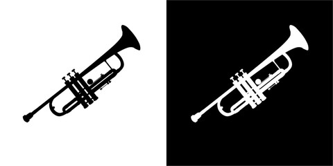 trumpet vector logo silhouett...