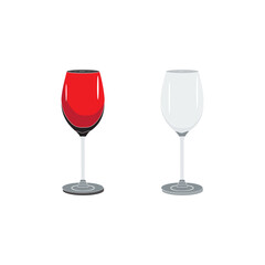 Wine icon symbol. Wine glass icon with wine. Isolated sign glass of wine on light brown  background. Vector illustration.