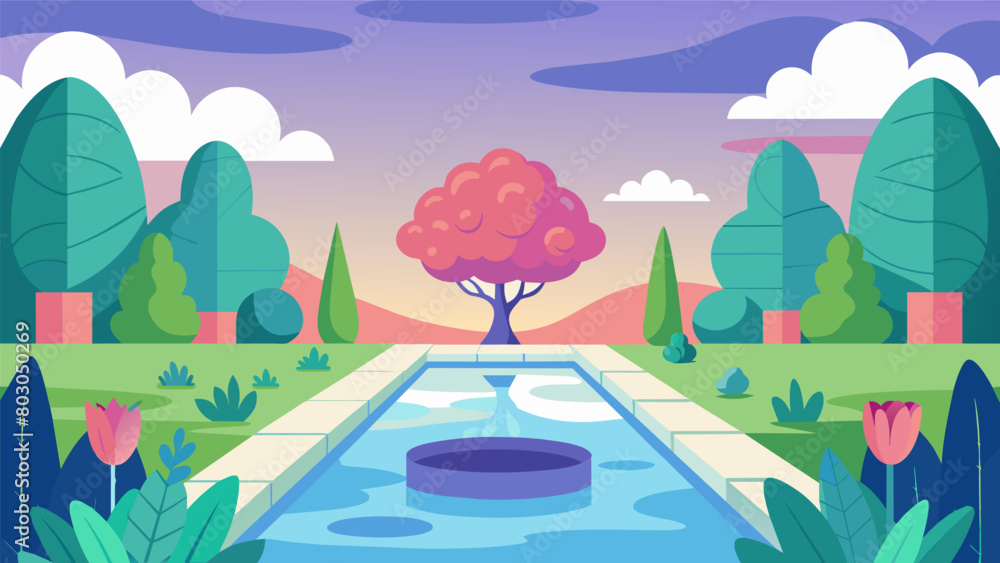 Poster the garden is a peaceful and inviting space mirroring the calmness and clarity that can be achieved 