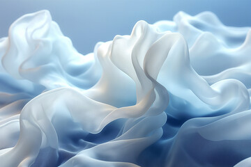 Obraz premium Wind in floating folds abstract background, ai technology