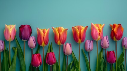 Vibrant Tulips in Garden Bloom