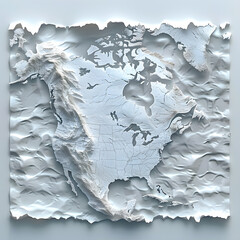 Canadian Terrain Map Illustration with Abstract Design Elements