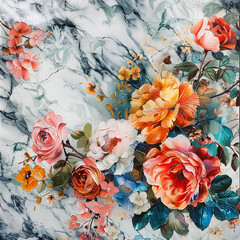 Fluid abstract expressionism, blooming flowers, Aesthetics colorful floral inspirational tenderness illustration, oil paint, Wall decoration photo, Generated AI.	