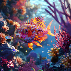 fish under water AI generated