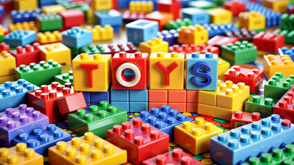 the word toys, written in toys